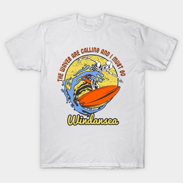 Windansea skeleton surfer T-Shirt by LiquidLine